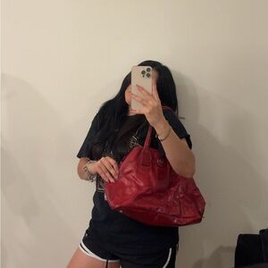 Coach Cherry Red Leather Shoulder Bag
